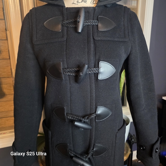 Burberry Brit Black Toggle Wool Coat - Picture 3 of 15